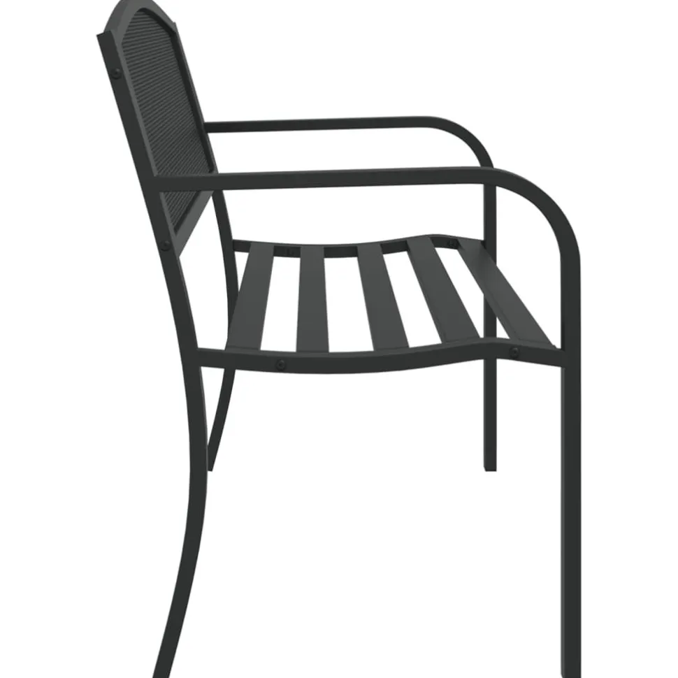 Puutarhapenkki 119 cm musta teräs (02827)