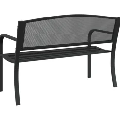 Puutarhapenkki 119 cm musta teräs (02827)