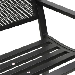Puutarhapenkki 119 cm musta teräs (02827)