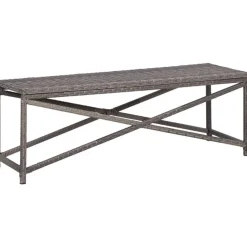 Puutarhapenkki 120 cm polyrottinki harmaa