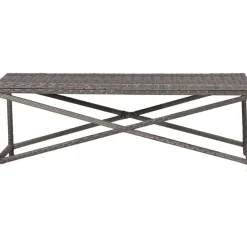Puutarhapenkki 120 cm polyrottinki harmaa