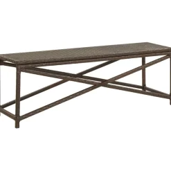 Puutarhapenkki 120 cm polyrottinki ruskea