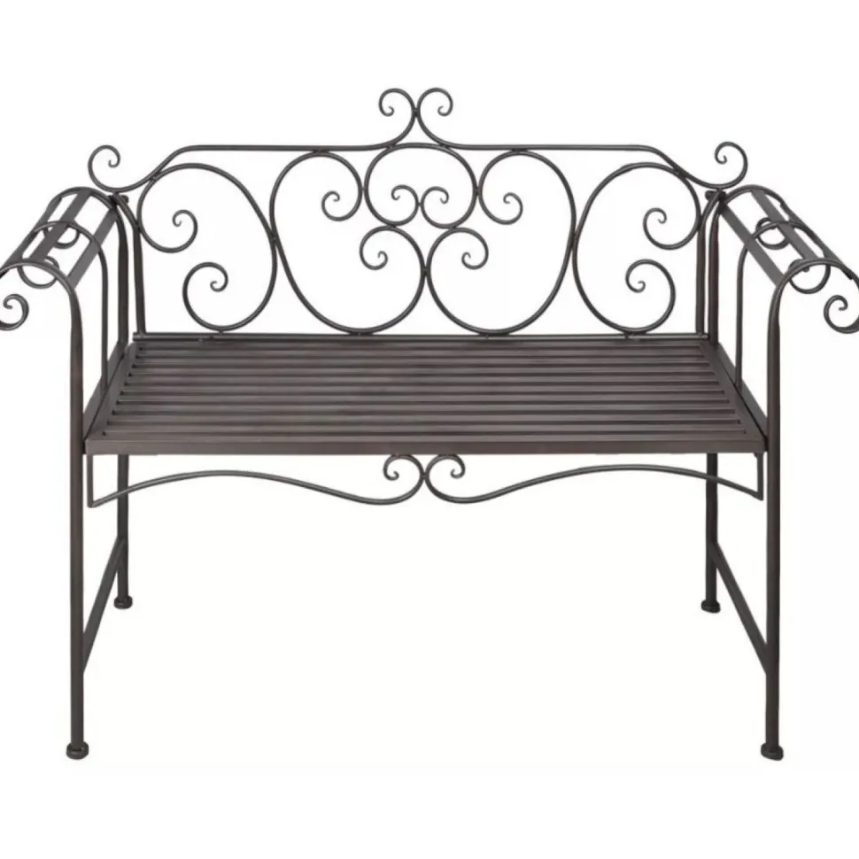 Puutarhapenkki 132 cm teräs antiikinruskea