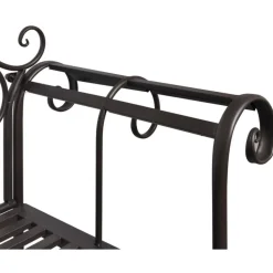 Puutarhapenkki 132 cm teräs antiikinruskea