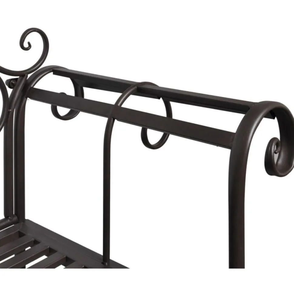 Puutarhapenkki 132 cm teräs antiikinruskea