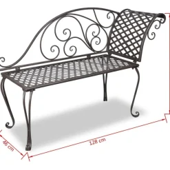 Puutarhapenkki 128 cm teräs antiikinruskea