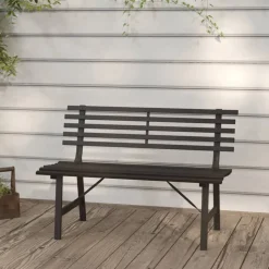 Puutarhapenkki 110 cm teräs musta