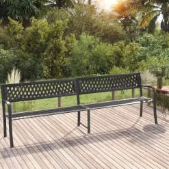 Puutarhapenkki 125 cm teräs musta