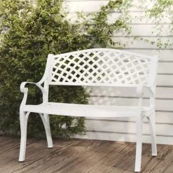 Puutarhapenkki 102 cm valualumiini vihreä