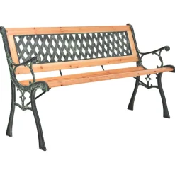 Puutarhapenkki 116 cm valurauta ja, kuusi