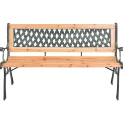 Puutarhapenkki 116 cm valurauta ja, kuusi