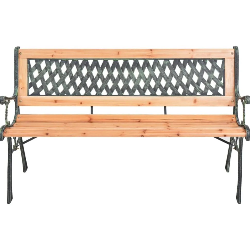 Puutarhapenkki 116 cm valurauta ja, kuusi