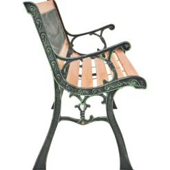 Puutarhapenkki 116 cm valurauta ja, kuusi