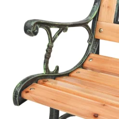 Puutarhapenkki 116 cm valurauta ja, kuusi