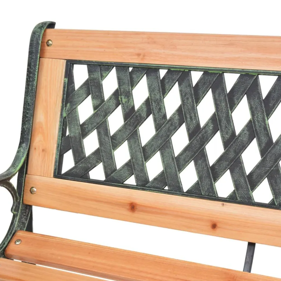 Puutarhapenkki 116 cm valurauta ja, kuusi