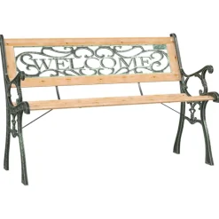 Puutarhapenkki 116 cm valurauta ja, kuusi