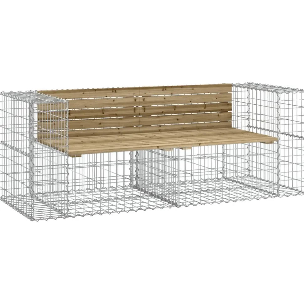 Puutarhapenkki kivikorilla 184x71x65,5 cm kyllästetty mänty