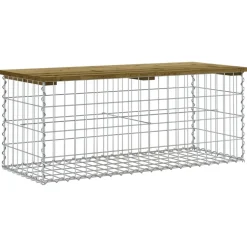Puutarhapenkki kivikorilla 103x44x42 cm kyllästetty mänty