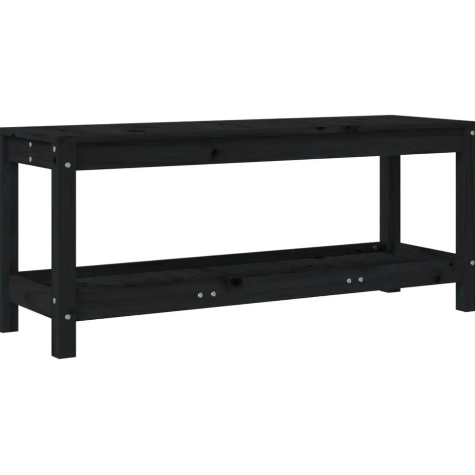 Puutarhapenkki musta 108x35x45 cm, mänty