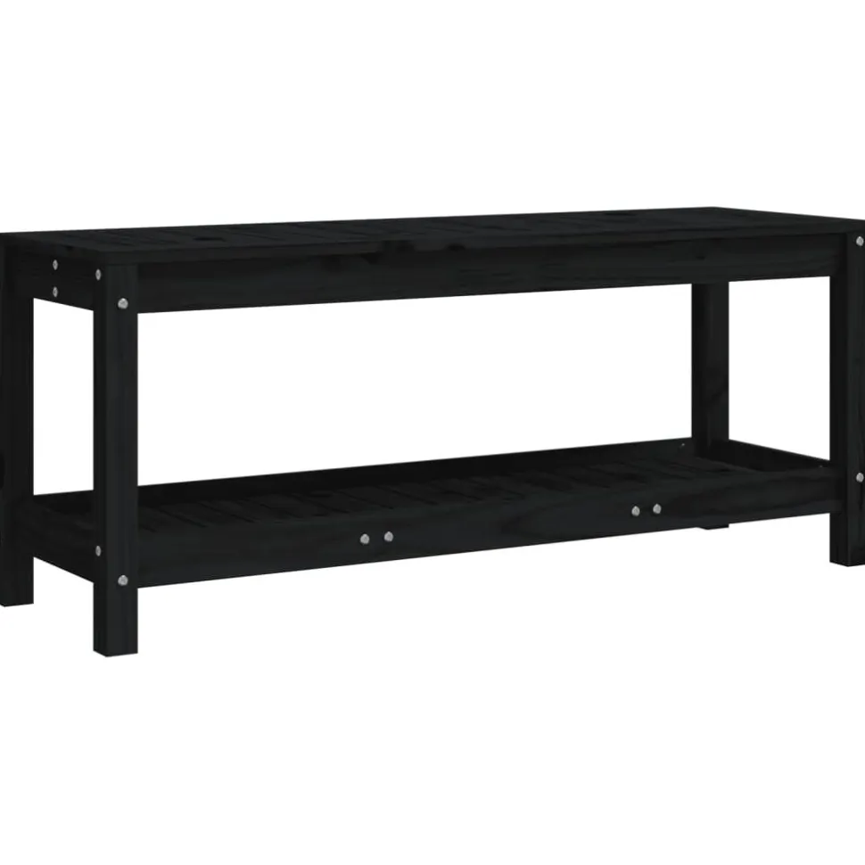 Puutarhapenkki musta 108x35x45 cm, mänty