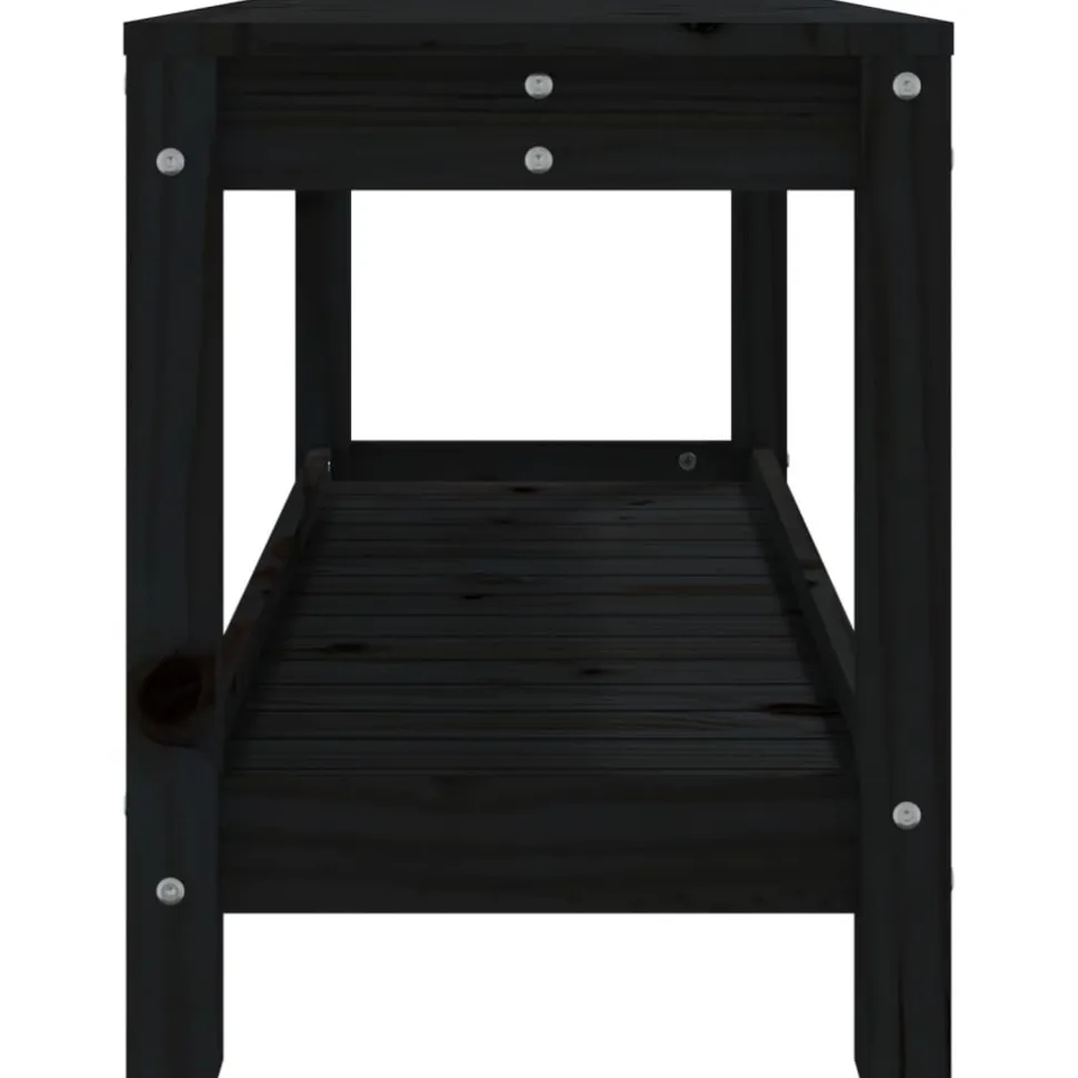 Puutarhapenkki musta 108x35x45 cm, mänty
