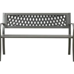 Puutarhapenkki teräs harmaa 125 cm
