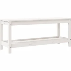 Puutarhapenkki valkoinen 108x35x45 cm, mänty
