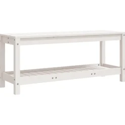 Puutarhapenkki valkoinen 108x35x45 cm, mänty