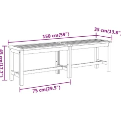 Puutarhapenkki 150x35x45 cm, akasiapuu