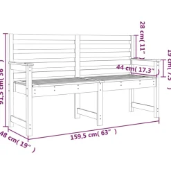 Puutarhapenkki 109x48x91,5 cm, douglaskuusi
