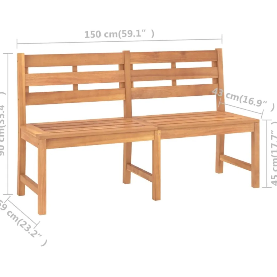 Puutarhapenkki 114 x 59 x 90 cm, tiikkiä