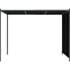 Puutarhapergola rullattavalla katolla 3x3 m antrasiitti (49324)