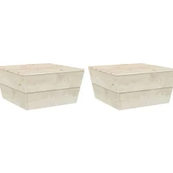 Puutarhapöydät 2 kpl 60x60x30 cm kyllästetty kuusi