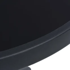 Puutarhapöytä ø 80 cm musta teräs ja lasi
