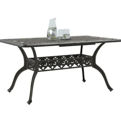 Puutarhapöytä pronssi 150x90x72 cm valualumiini (02803)