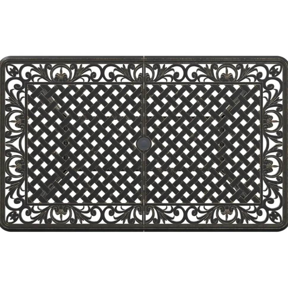 Puutarhapöytä pronssi 150x90x72 cm valualumiini (02803)