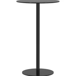 Puutarhapöytä pyöreä musta Ø60x105 cm teräs (09309)