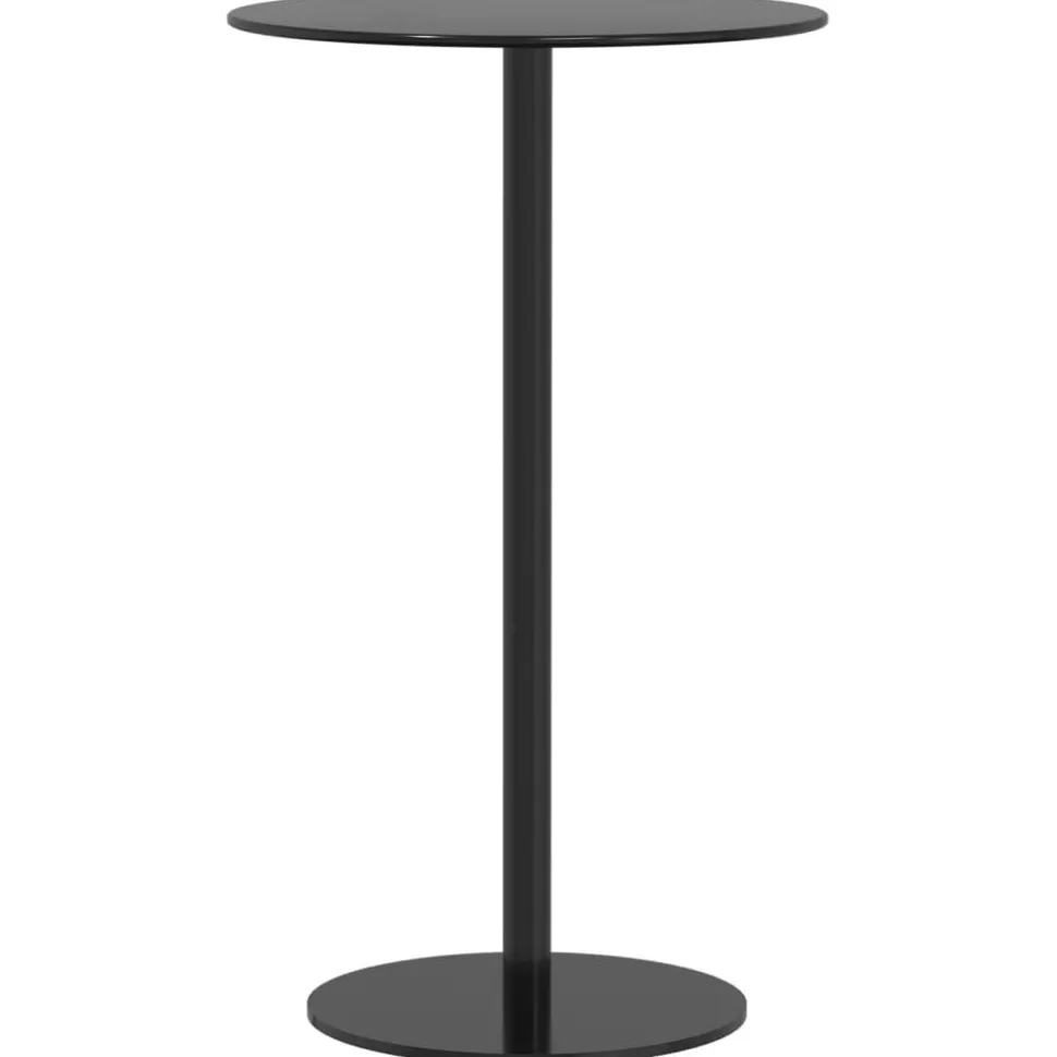 Puutarhapöytä pyöreä musta Ø60x105 cm teräs (09309)