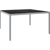 Puutarhapöytä 130x130x72 cm harmaa teräs ja lasi