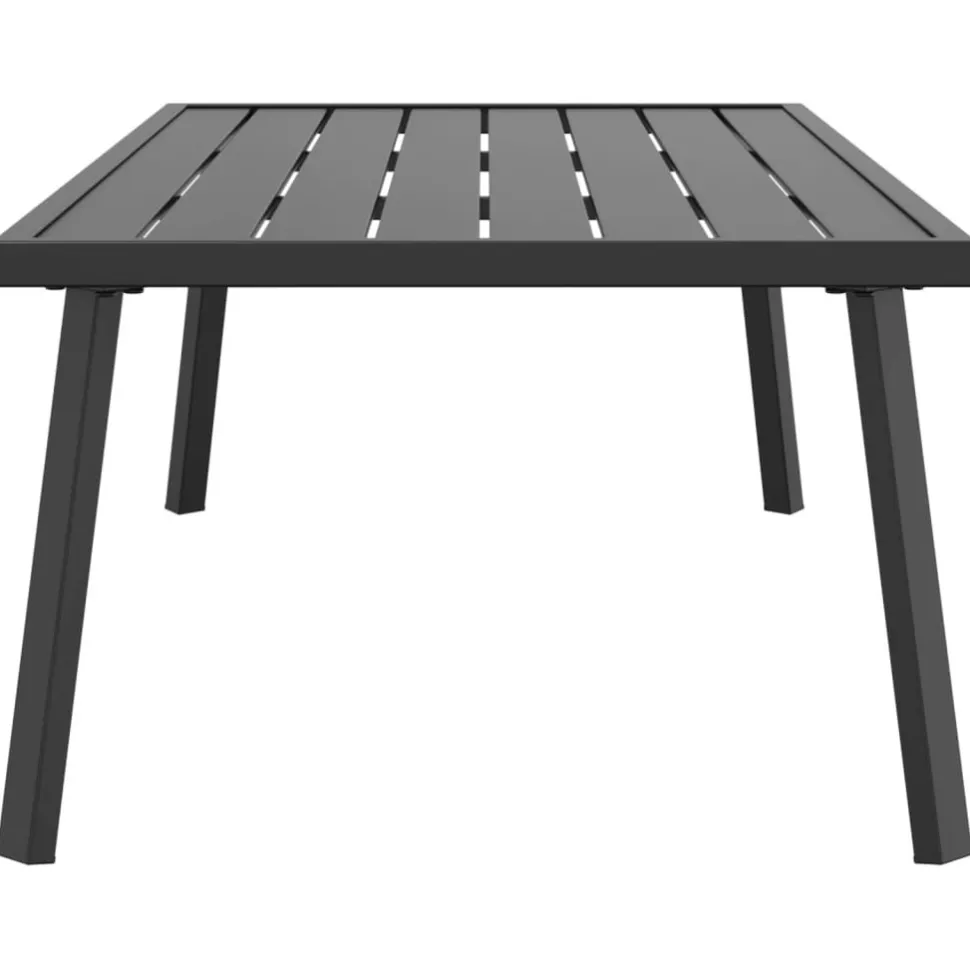 Puutarhasohvapöytä antrasiitti 110x55x35 cm teräs
