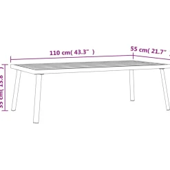 Puutarhasohvapöytä antrasiitti 110x55x35 cm teräs