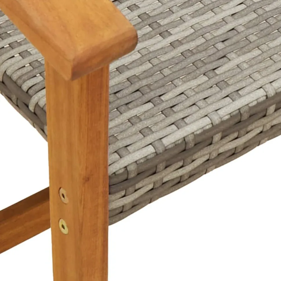 Puutarhatuolit 2 kpl musta polyrottinki ja akasiapuu (67595)