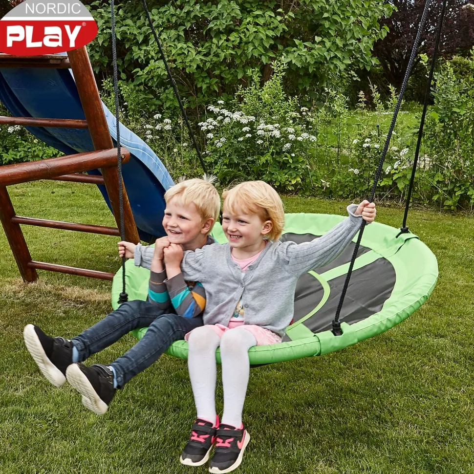 Pyöreä keinu Nordic Play 100cm vihreä/musta