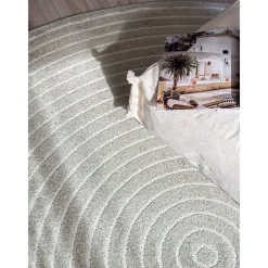 Pyöreä matto Benina Hawaii Circle, sisä- ja ulkokäyttöön, Ø200cm, pellava
