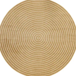 Pyöreä matto Benina Hawaii Circle, sisä- ja ulkokäyttöön, Ø200cm, pellava