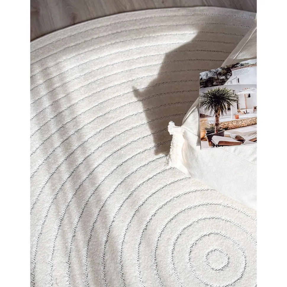 Pyöreä matto Benina Hawaii Circle, sisä- ja ulkokäyttöön, Ø200cm, pellava