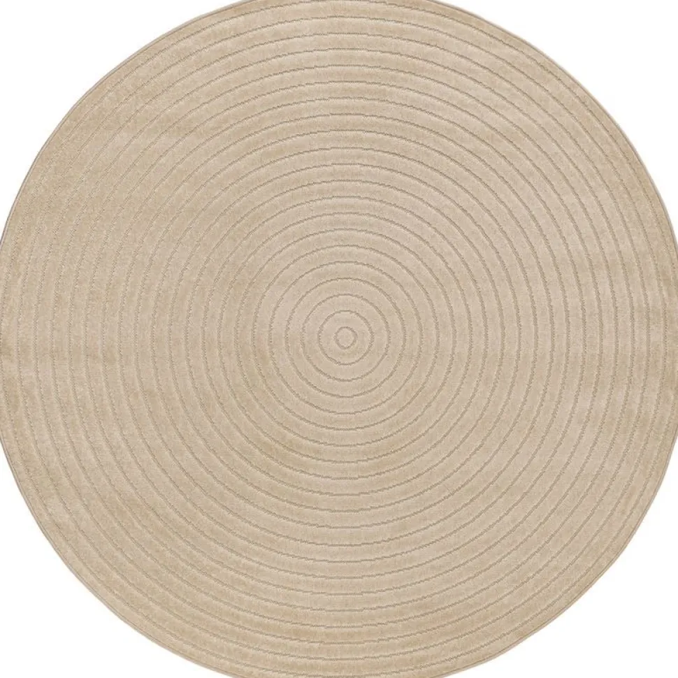 Pyöreä matto Benina Hawaii Circle, sisä- ja ulkokäyttöön, Ø200cm, pellava