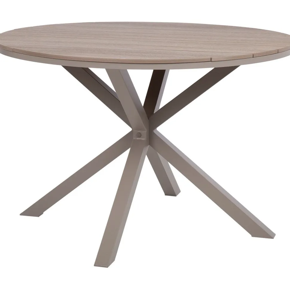 Pöytä Home4You PORTO Ø110,5xK73 cm, beige/harmaa