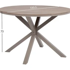 Pöytä Home4You PORTO Ø110,5xK73 cm, beige/harmaa