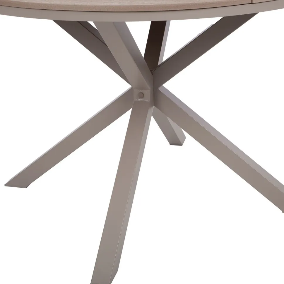 Pöytä Home4You PORTO Ø110,5xK73 cm, beige/harmaa